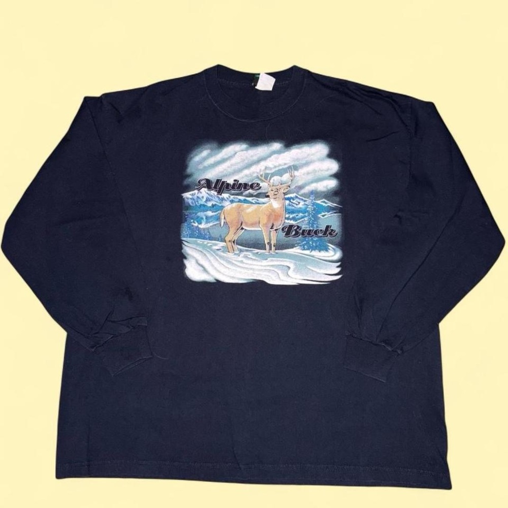 Y2K Deer & Mountain Graphic Tee